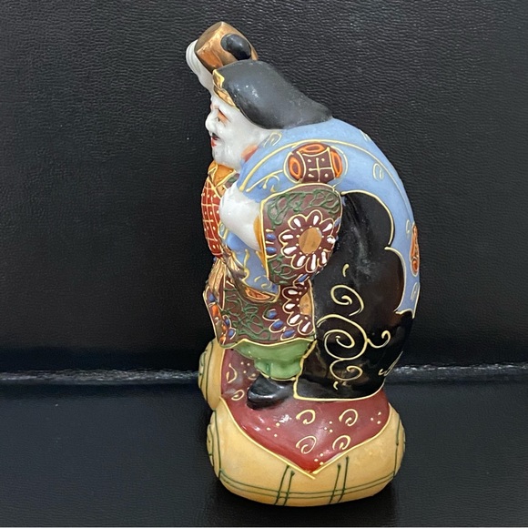Vintage Kutani Daikoku God Of Fortune & Wealth Guardian of Farmers 6” Figurine - Picture 3 of 12